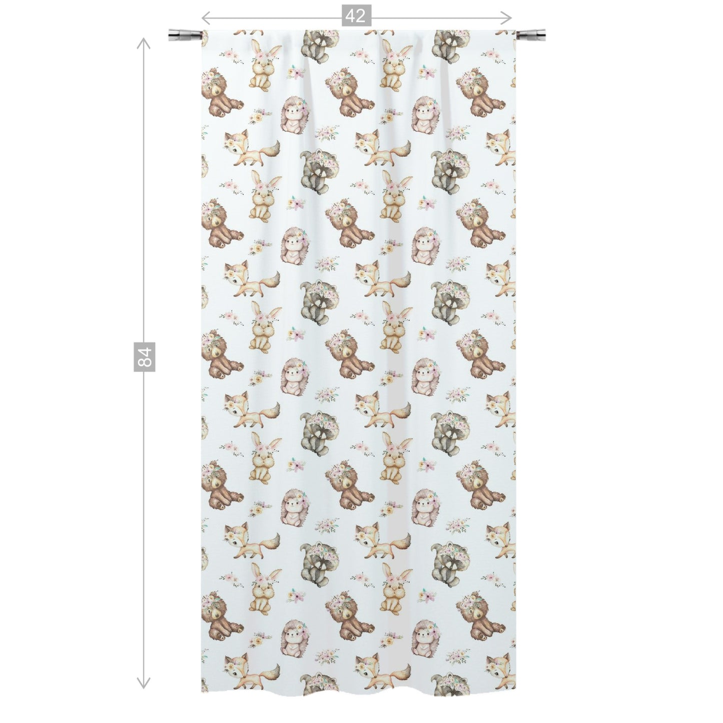 Girl Woodland Animals Curtains. Forest Nursery Decor - Forest Friends