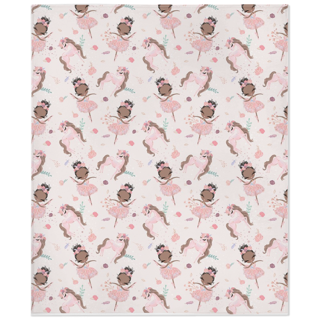 Ballerina Minky Blanket, Ballet Nursery Bedding - Sweet Ballet