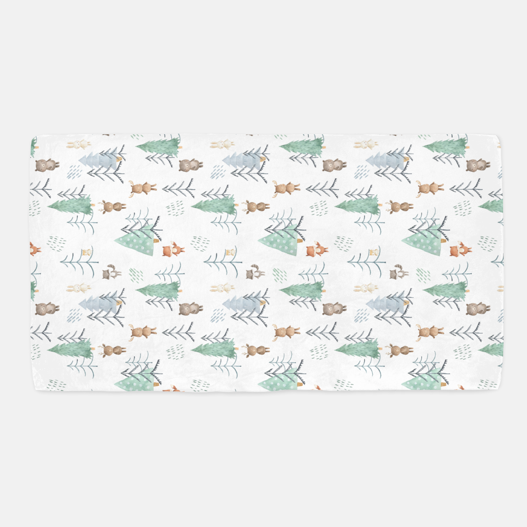 Scandinavian Woodland Crib Sheet, Forest Animals Nursery Bedding - Scandi Woodland