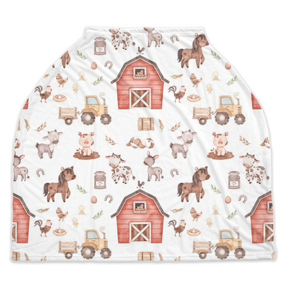 Farm Car Seat Cover, Barnyard Nursing cover - Lovely Farm