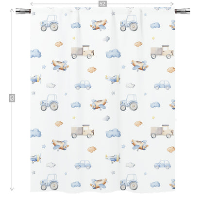 Transport Vehicles Curtain, Transportation Nursery Decor - Blue Transportation