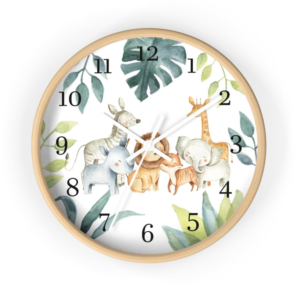 Safari Animals Kids Wall Clock | Jungle Nursery Decor  - Baby Africa