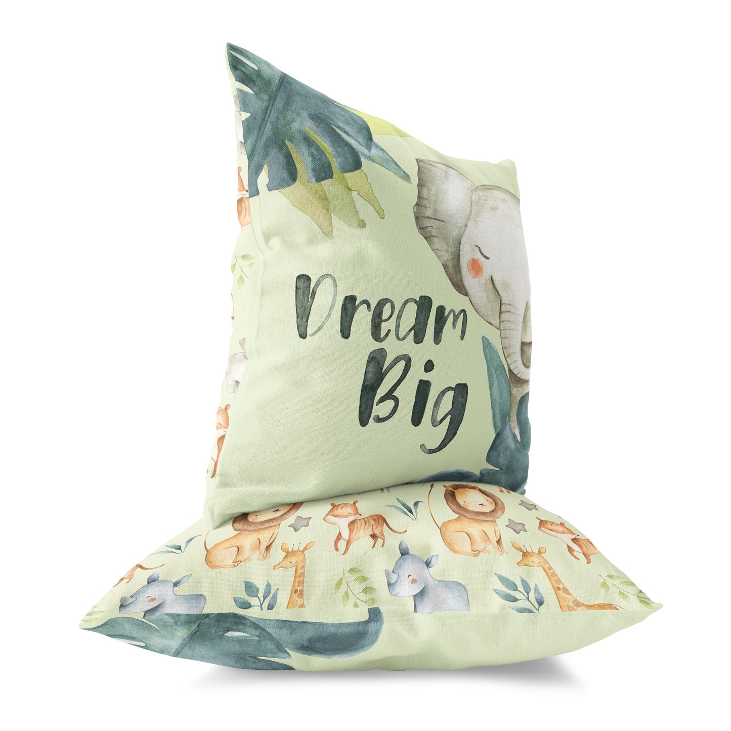 Dream Big Elephant Pillow, Safari Nursery Decor - Baby Africa