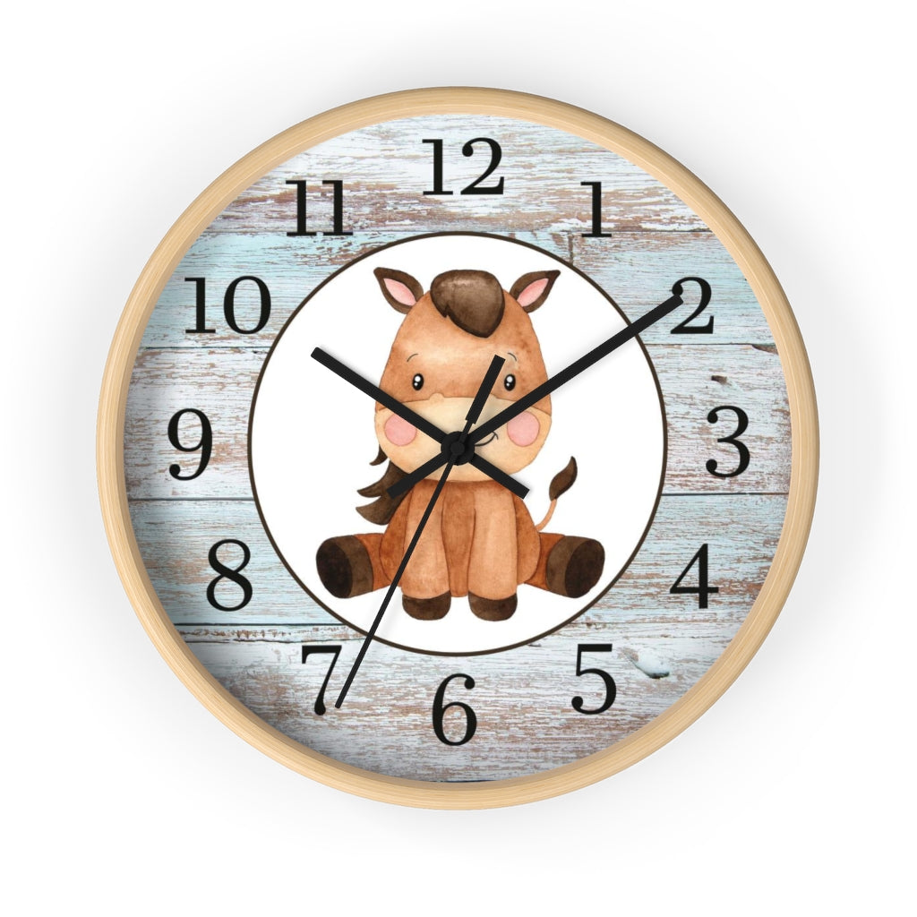 Horse Kids wall clock | Farm Nursery Decor