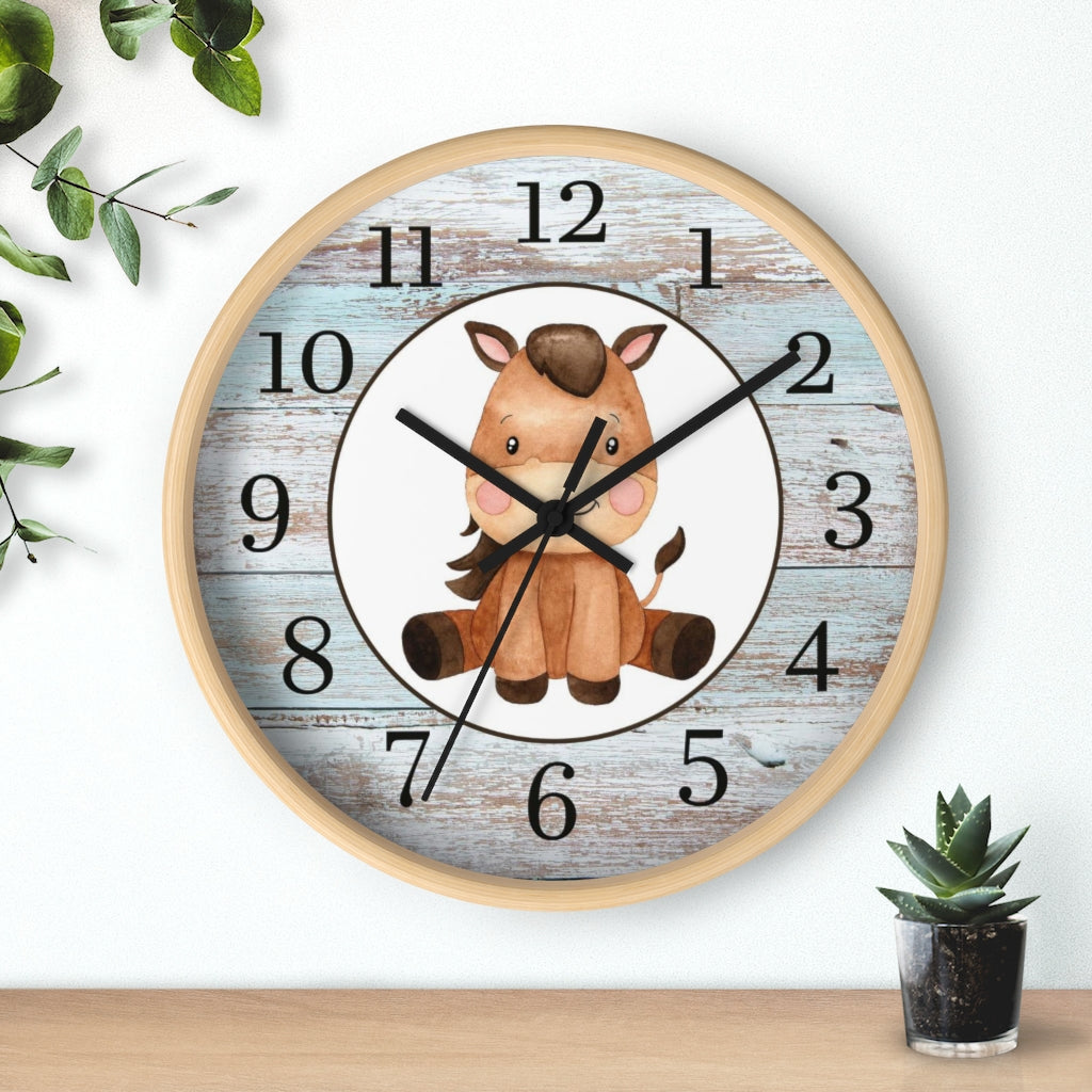 Horse Kids wall clock | Farm Nursery Decor