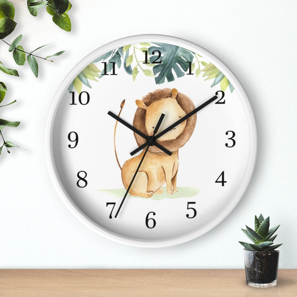 Lion Kids wall clock | Jungle nursery décor - Baby Africa