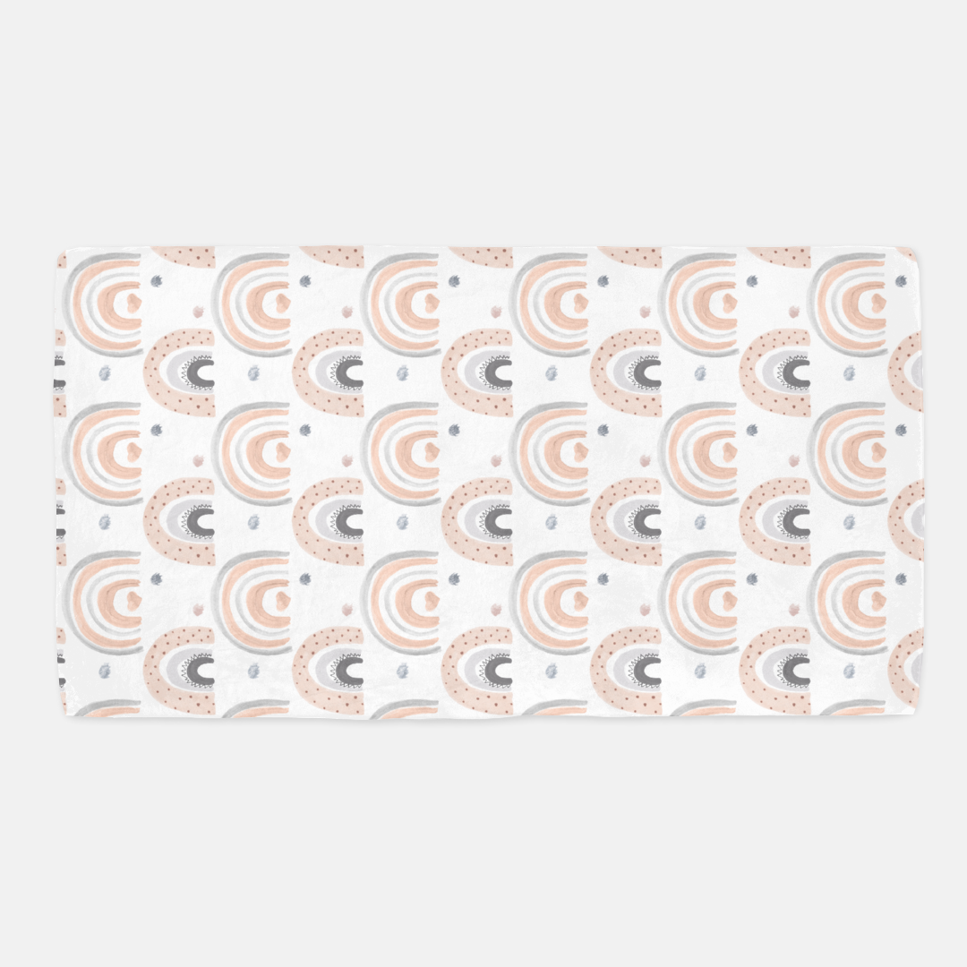 Dots Rainbow Minky Crib Sheet, Rainbow Nursery Bedding- Blush Rainbow