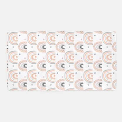 Dots Rainbow Minky Crib Sheet, Rainbow Nursery Bedding- Blush Rainbow