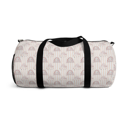 Stripes Pink Rainbow Duffel Bag, Rainbow Hospital Bag - Blush Rainbow