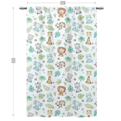 Safari animals Curtain, Single Panel, Safari nursery decor - Cute safari