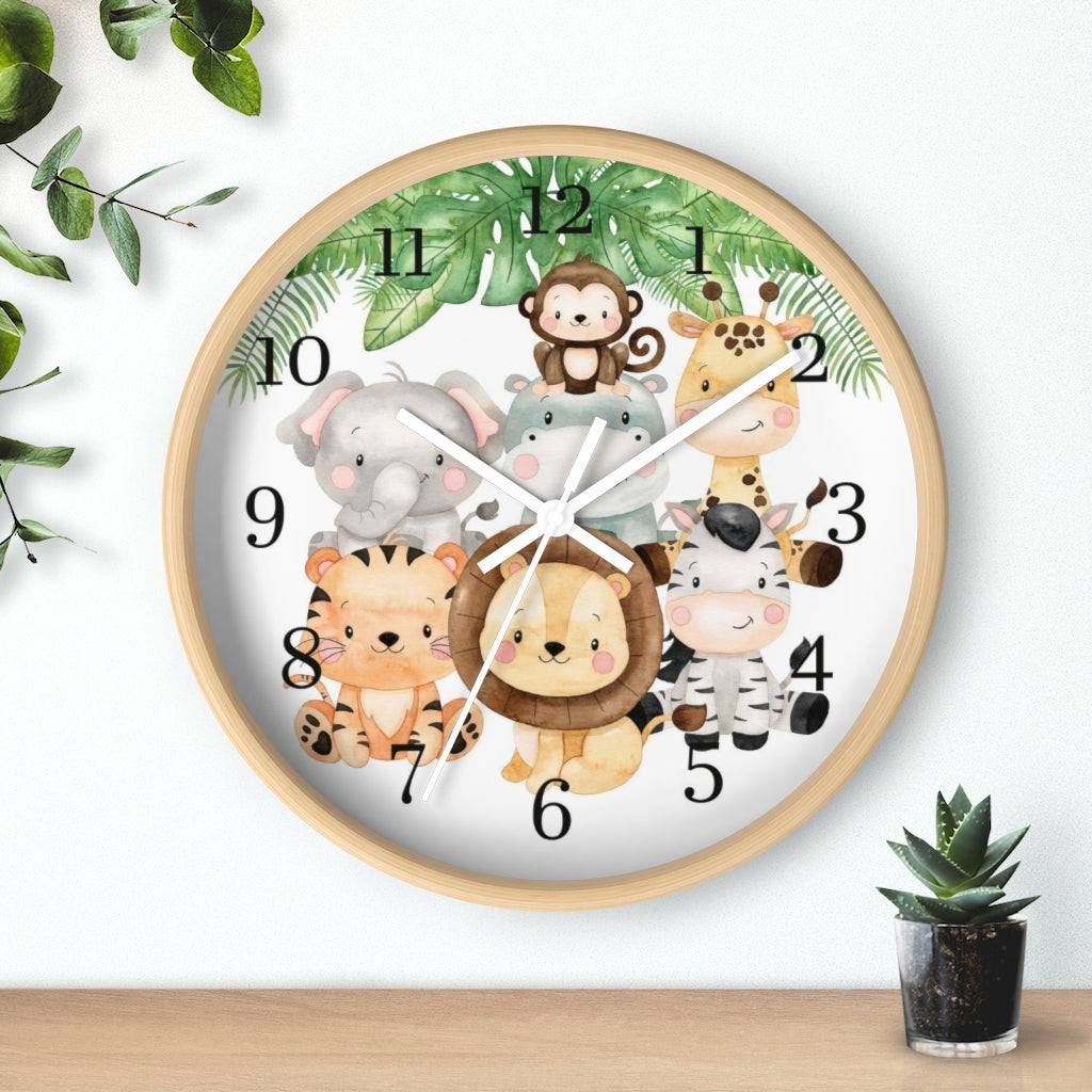 Safari animals clock, Jungle Nursery Decor - Safari Explorer