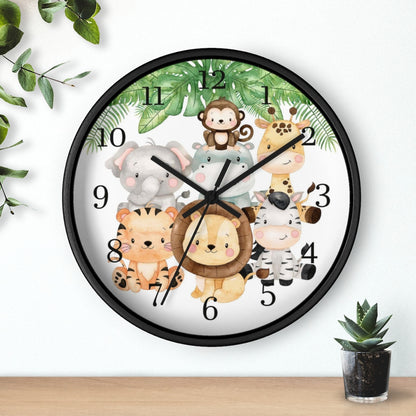 Safari animals clock, Jungle Nursery Decor - Safari Explorer