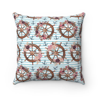 Helm Pillow, Nautical Nursery Decor - Nautical Bloom