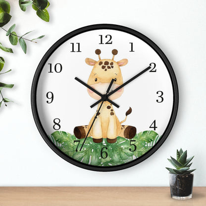 Giraffe clock, Safari Nursery decor - Safari Explorer