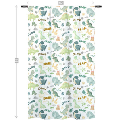 Dinosaur Curtain, Single Panel, Dinosaur nursery decor - Prehistoric Friends