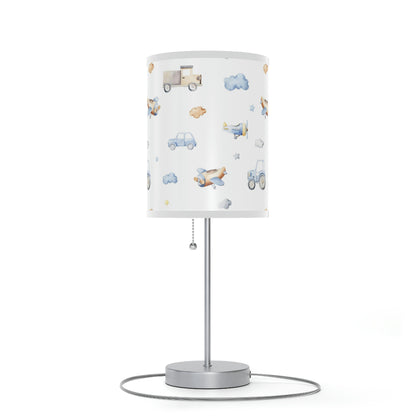 Transport Vehicles Lamp, Transportation nursery decor - Blue Transportation