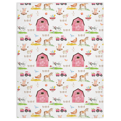 Farm girl blanket, Girl Farm Nursery Bedding - Farm Sweet Farm