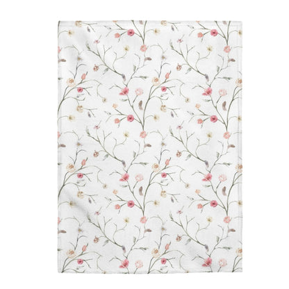 Boho Floral Blanket, Floral Nursery Bedding - Blush Wildflowers