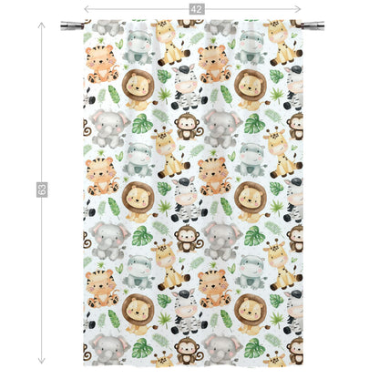 Safari animals Curtain, Single Panel, Safari nursery decor - Safari Explorer