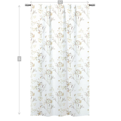 Cream Wildflower curtains, Wild Flowers Nursery Decor - Mustard Wildflowers