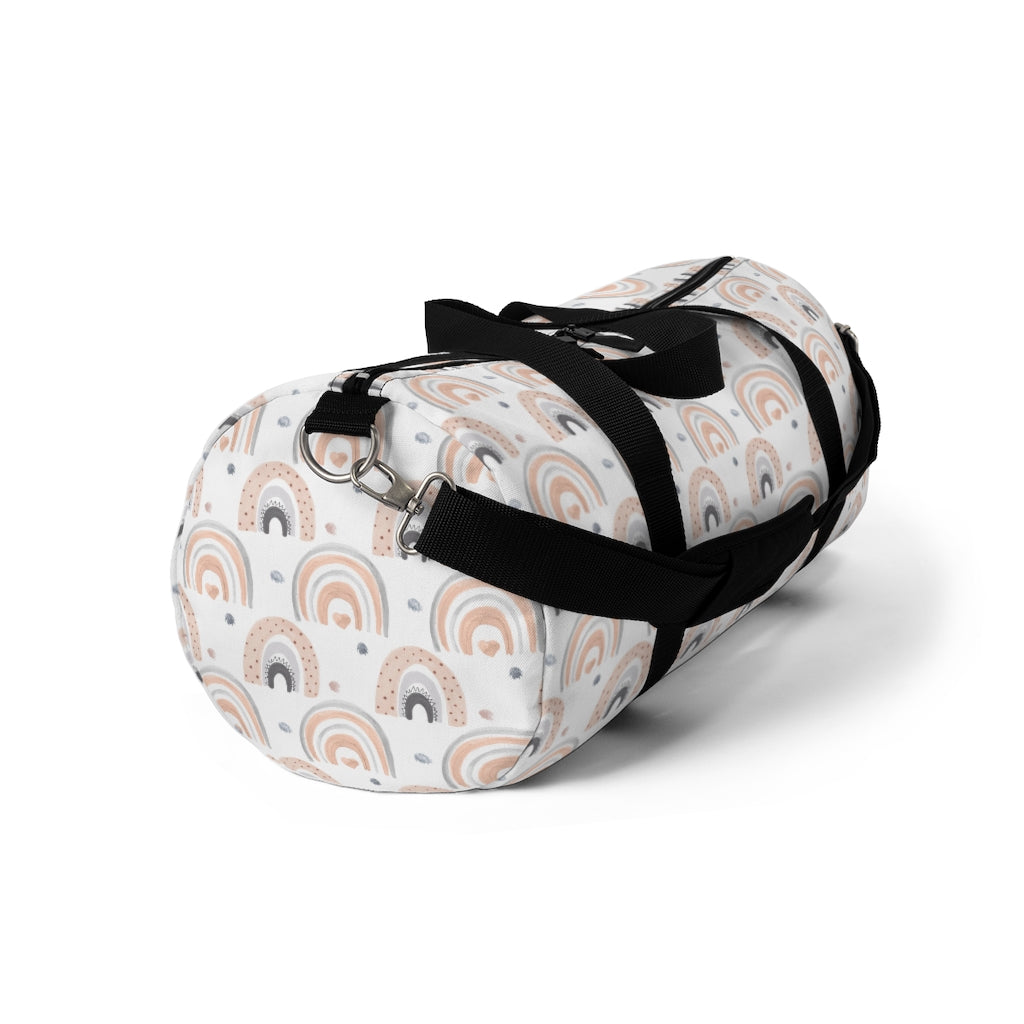 Dots Rainbow Duffel Bag, Rainbow Hospital Bag - Blush Rainbow