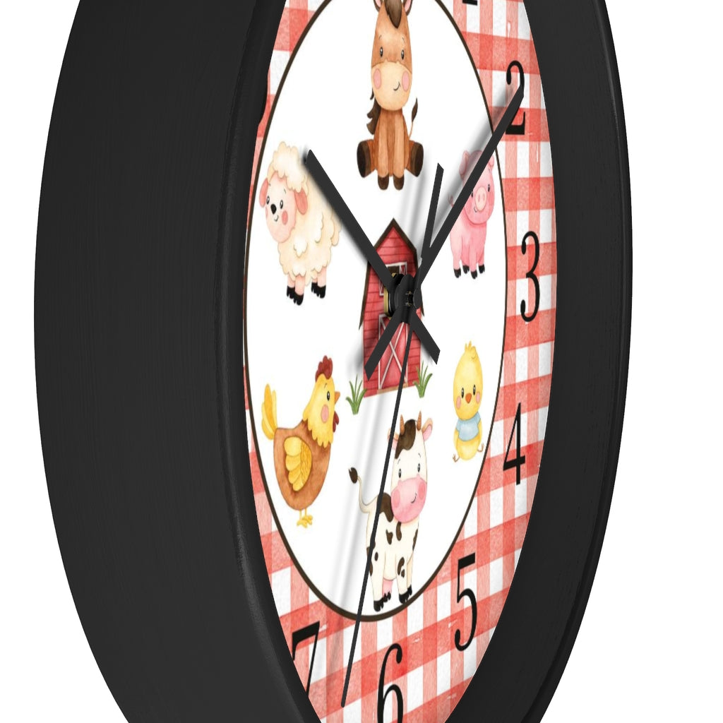 Farm Animals Kids Wall Clock | Farm Nursery Decor