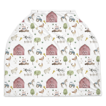 Farm Car Seat Cover | Barnyard Nursing Cover - The Farm