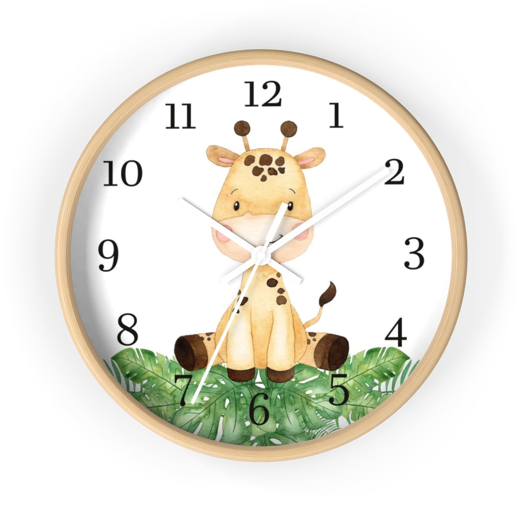 Giraffe clock, Safari Nursery decor - Safari Explorer