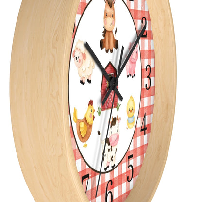 Farm Animals Kids Wall Clock | Farm Nursery Decor