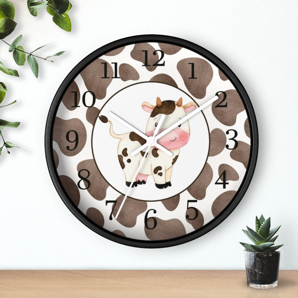 Cow Kids Wall Clock | Farm Nursery Decor