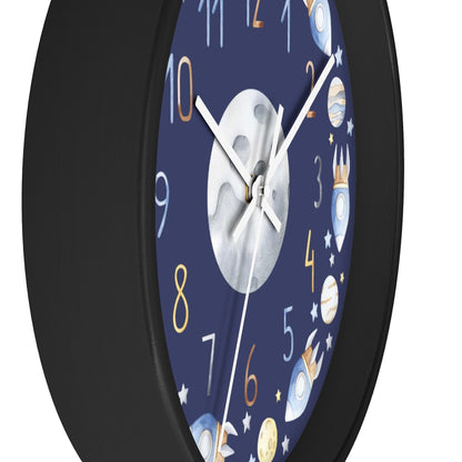 Space Nursery Clock, Planets Kids Room Décor - Outer Space