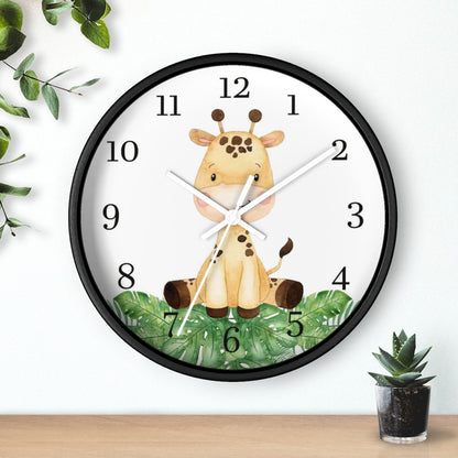 Giraffe clock, Safari Nursery decor - Safari Explorer