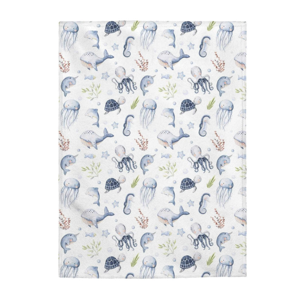 Under the sea Blanket, Sea Animals Nursery Bedding - Little Ocean