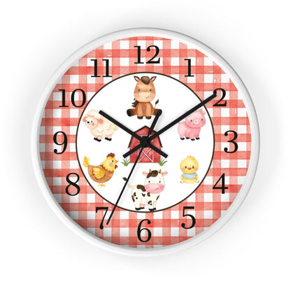 Farm Animals Kids Wall Clock | Farm Nursery Decor