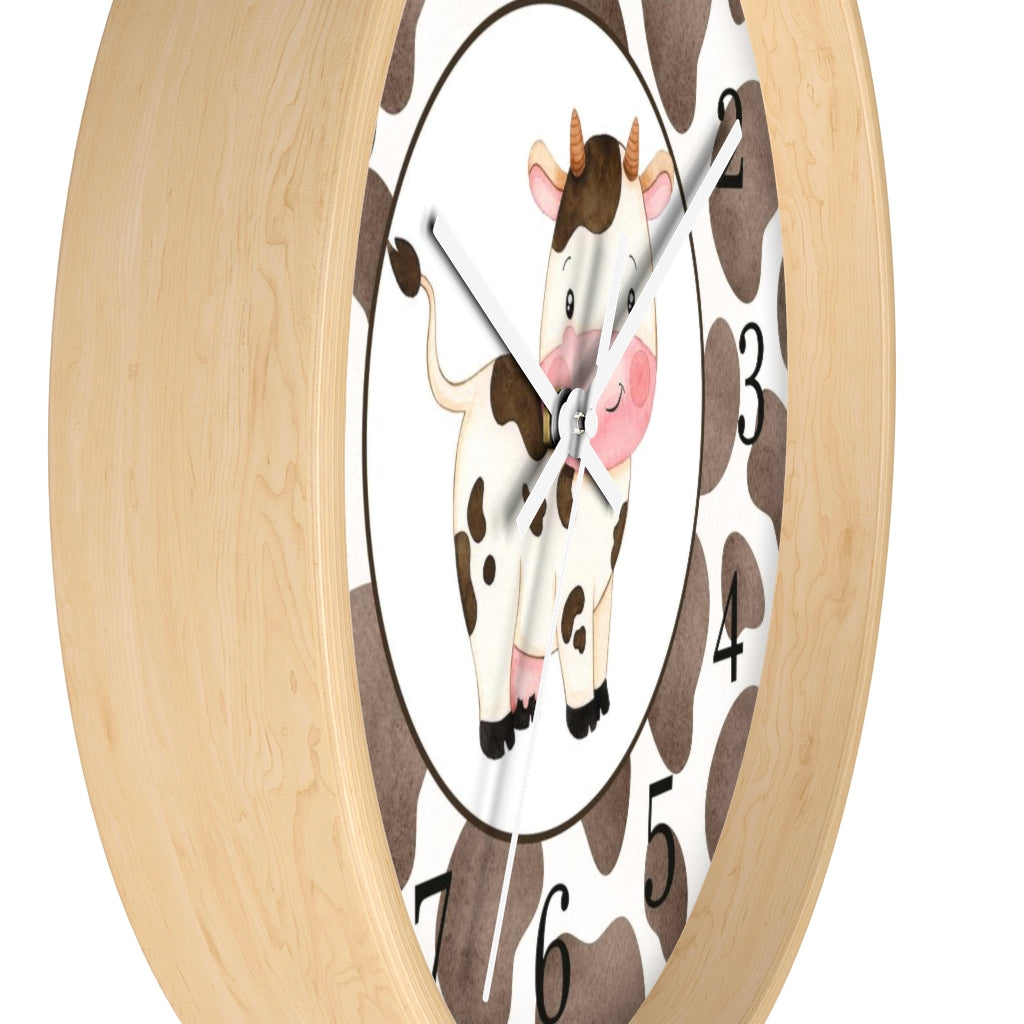 Cow Kids Wall Clock | Farm Nursery Decor