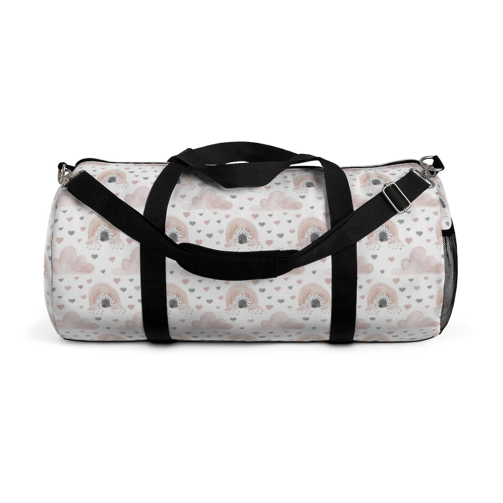 Clouds and Hearts Rainbow Duffel Bag, Rainbow Hospital Bag