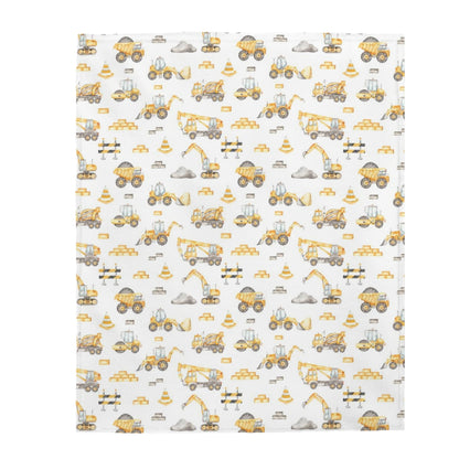 Construction baby blanket, Construction nursery bedding - Under Construction