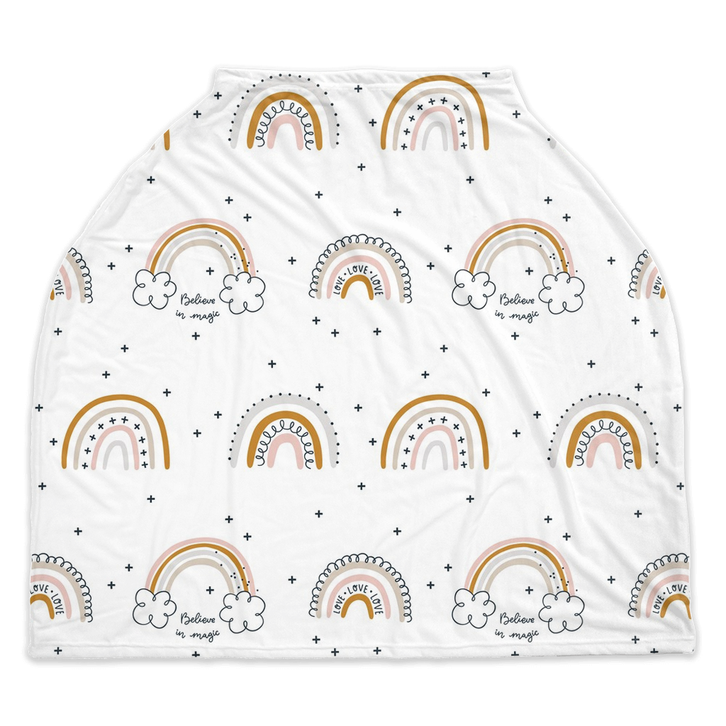 Rainbows Car Seat Cover, Neutral Nursing Cover