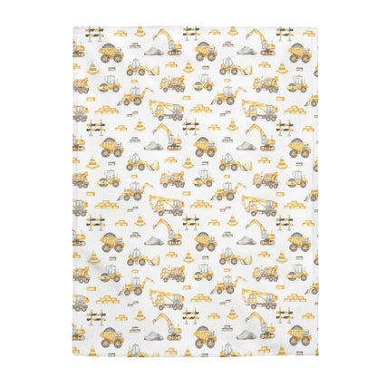 Construction baby blanket, Construction nursery bedding - Under Construction