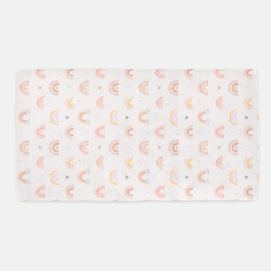 Rainbow Minky Crib Sheet, Rainbow Nursery Bedding - Cotton Rainbow