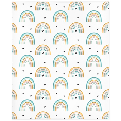 Heart Rainbow Minky Blanket, Rainbow Nursery Bedding