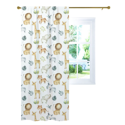 Safari Animals Curtain, Single Panel, Jungle Nursery Decor - Baby Africa