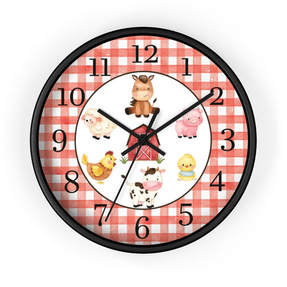 Farm Animals Kids Wall Clock | Farm Nursery Decor