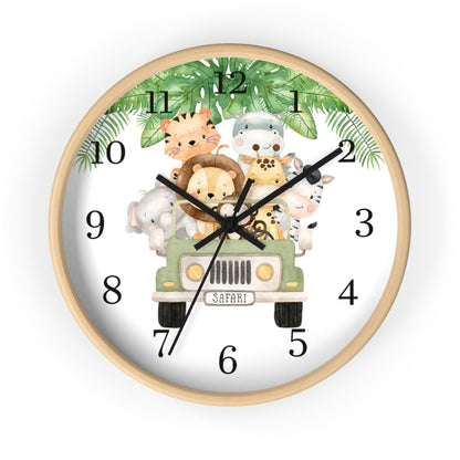 Safari animals clock, Jungle Nursery Decor - Safari Explorer