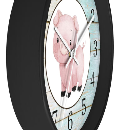 Pig Kids Wall Clock | Farm Nursery Decor