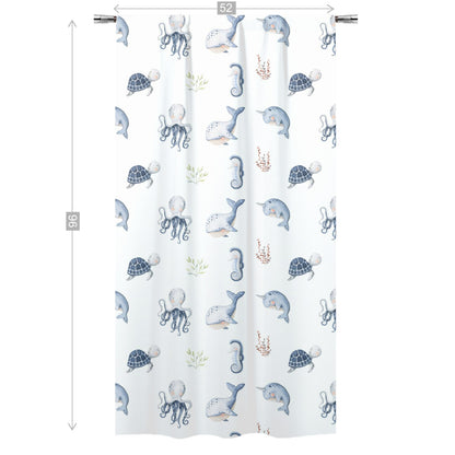 Under the Sea Nursery Curtains Single Panel | Sea Animals Nursery Decor - Little Ocean