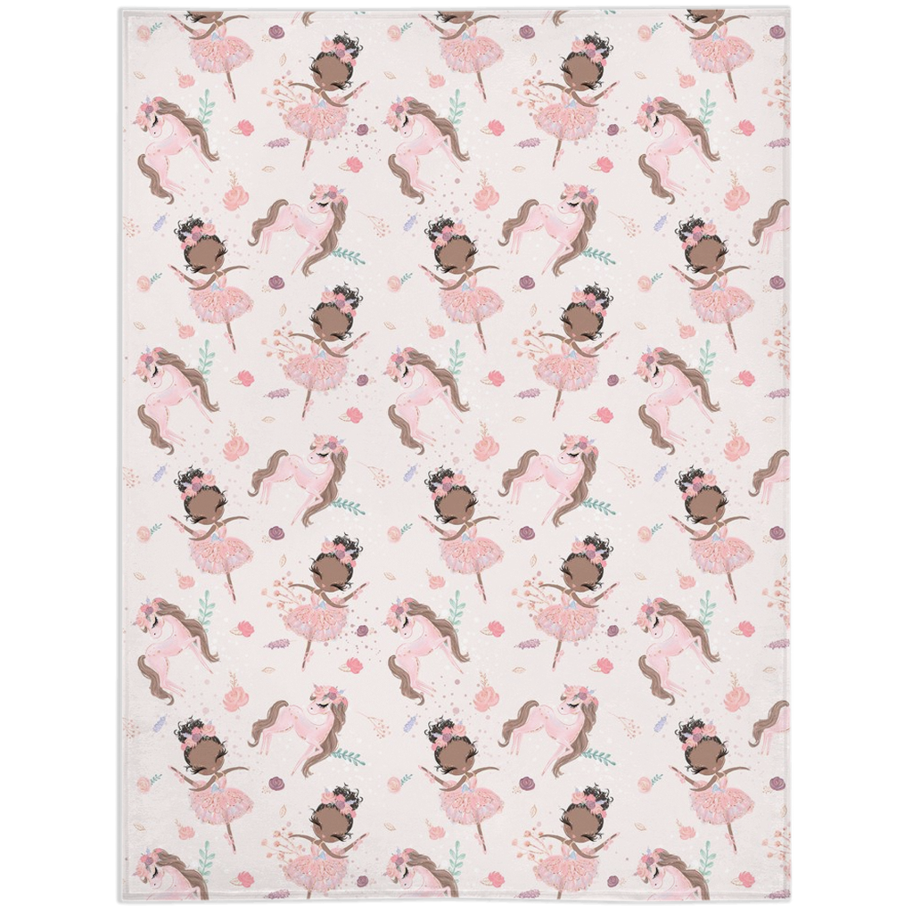 Ballerina Minky Blanket, Ballet Nursery Bedding - Sweet Ballet