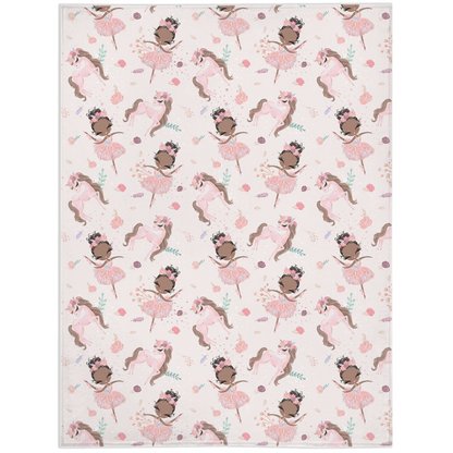 Ballerina Minky Blanket, Ballet Nursery Bedding - Sweet Ballet