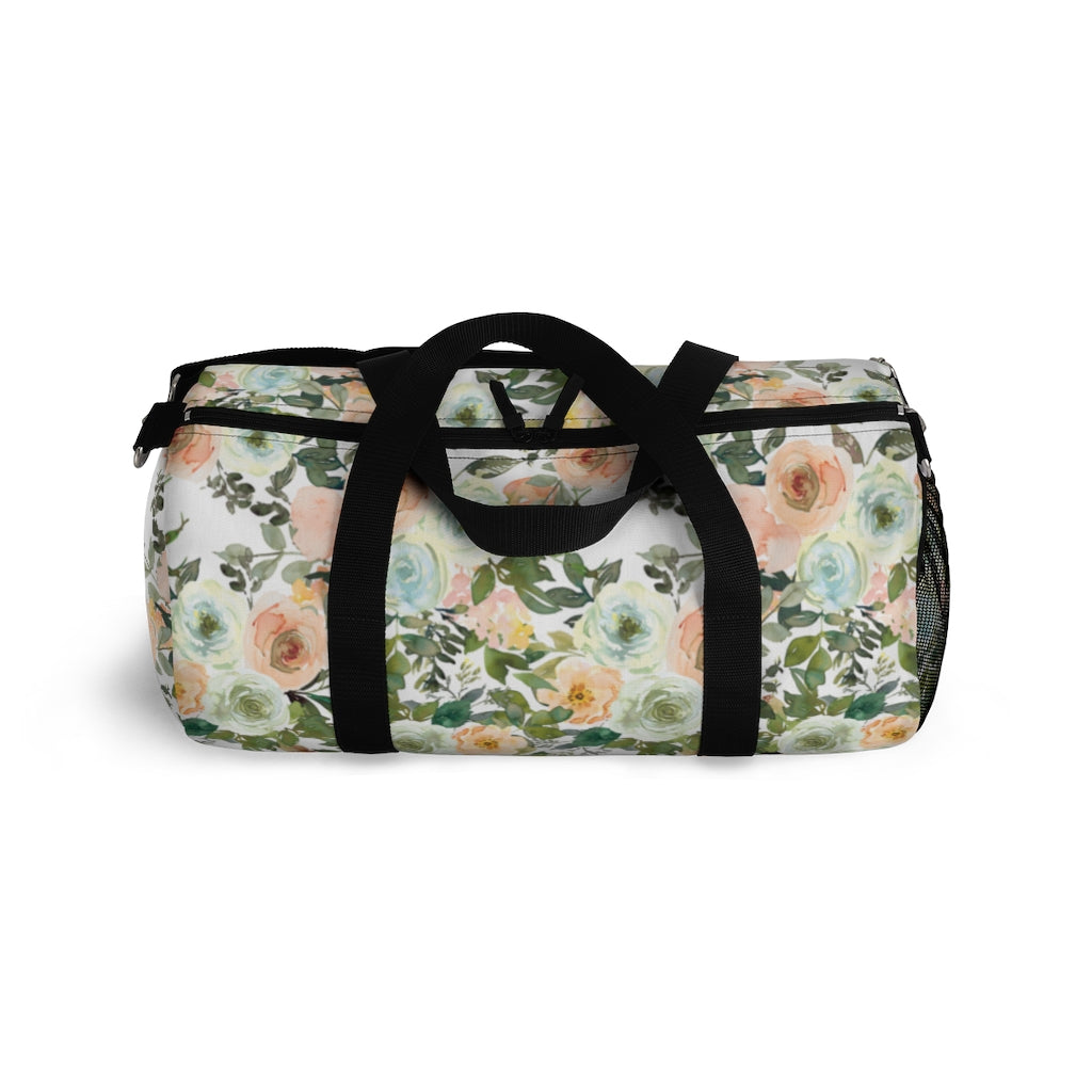 Floral Hospital Bag, Girl Overnight Bag - Peach Mint Garden