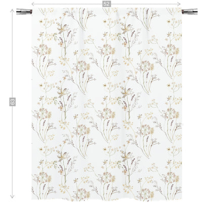 Cream Wildflower curtains, Wild Flowers Nursery Decor - Mustard Wildflowers